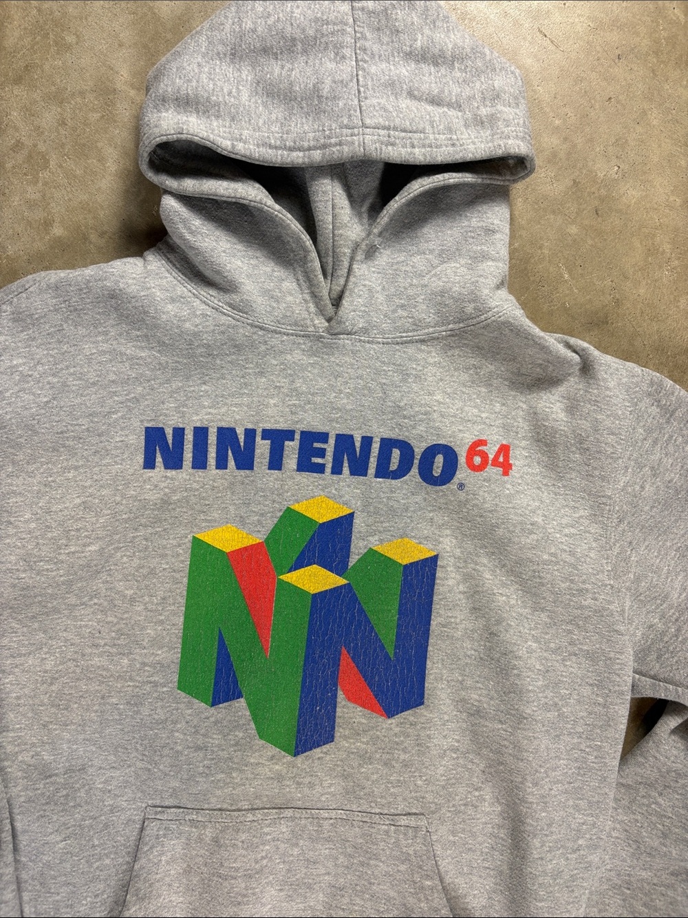 Y2K Nintendo Gray Hoodie with N64 Logo